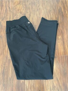 Lilly Pulitzer Luxletic Performance Pants Sz XS Black Gold w/Accents EUC